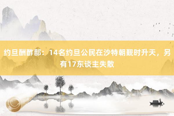 约旦酬酢部：14名约旦公民在沙特朝觐时升天，另有17东谈主失散