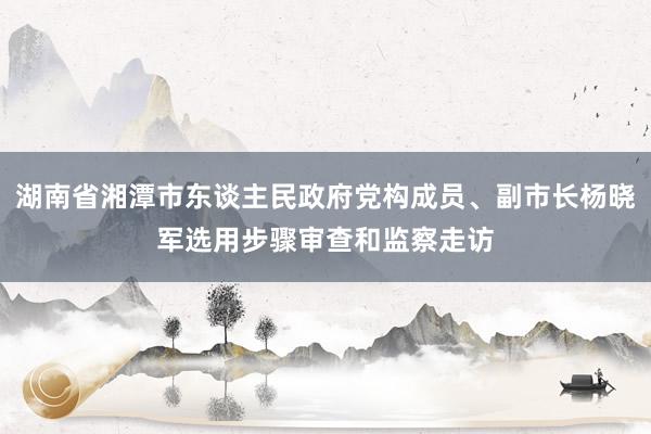 湖南省湘潭市东谈主民政府党构成员、副市长杨晓军选用步骤审查和监察走访