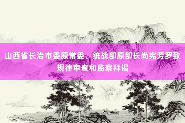 山西省长治市委原常委、统战部原部长尚宪芳罗致规律审查和监察拜谒